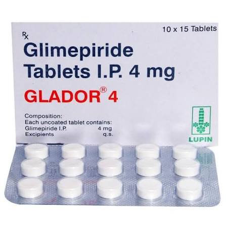 4 mg GLADOR 4 Glimepiride I.P. Tablets