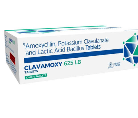 625 mg Amoxyvon-625 Amoxycillin, Potasssium Clavulanate & Lactic Acid Bacillus Tablets