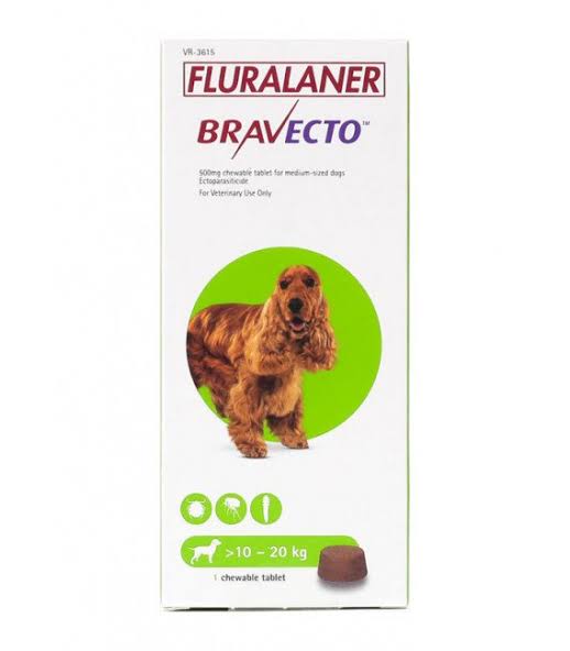 BRAVECTO CHEW.TAB.10-20KG VET 500MG