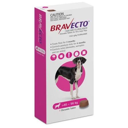 BRAVECTO CHEWABLE TAB.40-56KG 1400MG