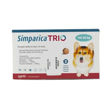 SIMPARICA TRIO TAB.10-20KG 3'S